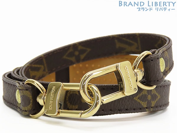 ほぼ新品ルイヴィトンモノグラムショルダーストラップ調節不可ダークブラウンJ75011