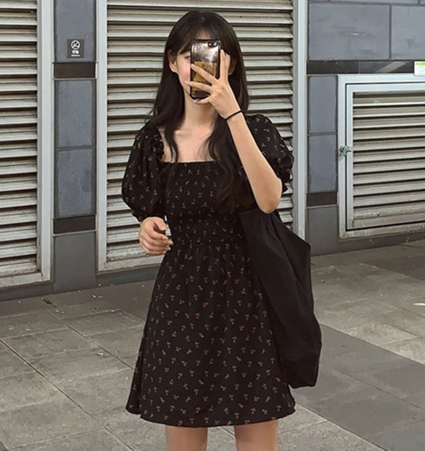 ワンピース デート モテアイテム フレアワンピース ブラウス フリル 半袖 コットン 可愛い きれいめ 上品 おしゃれ かっこいい 可愛い ラブリー キュート ガーリー クール モード系
