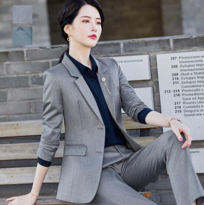 上下セット セレモニースーツ ビジネススーツ 通勤 カジュアル スーツセット ズボン スタイリッシュスーツ 七五三 折り襟 パンツ 女性 ボトムス 制服 事務服 スリピース 細身 卒業式 オフィス 結