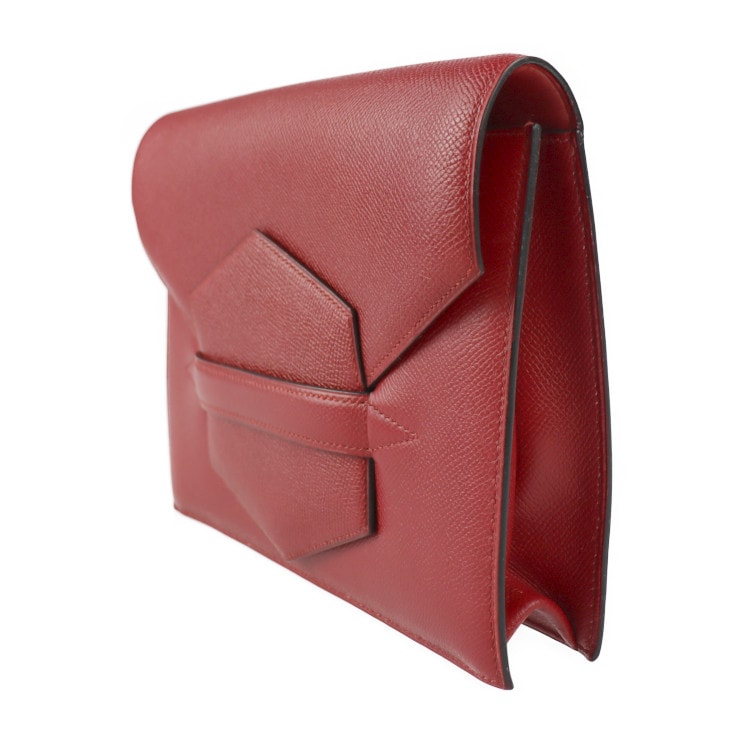 美品 HERMES エルメス クラッチバッグ ファコ クシュベル レッド系 セカンドバッグ T刻印 レア【本物保証】