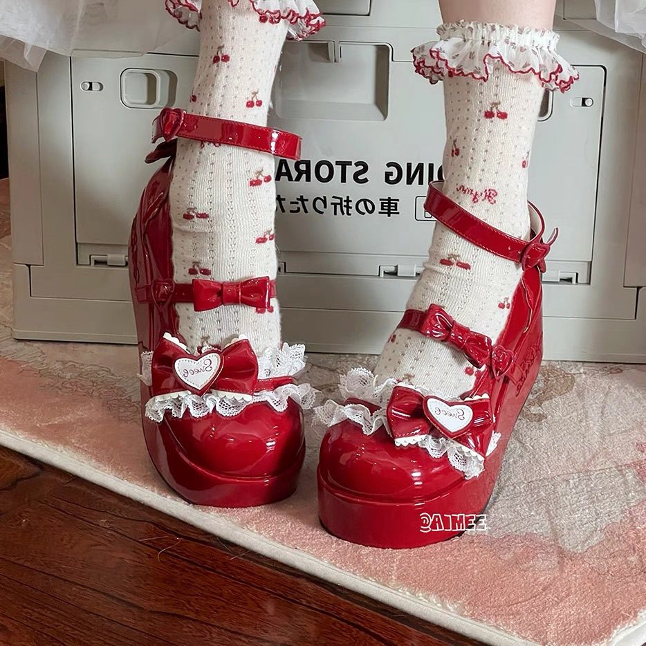 ロリータシューズ 厚底サンダル かわいい人形センス厚底マフィンシューズソフト姉妹日本のかわいい丸い頭の女の子小さな革靴女性 16,364円