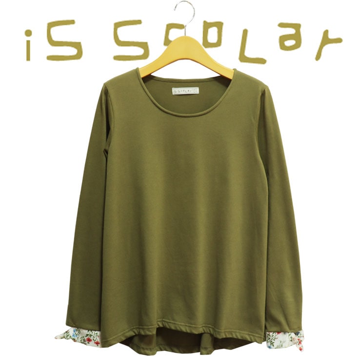 袖花柄生地 ロンＴ 長袖 薄手 レディース シンプル 583012