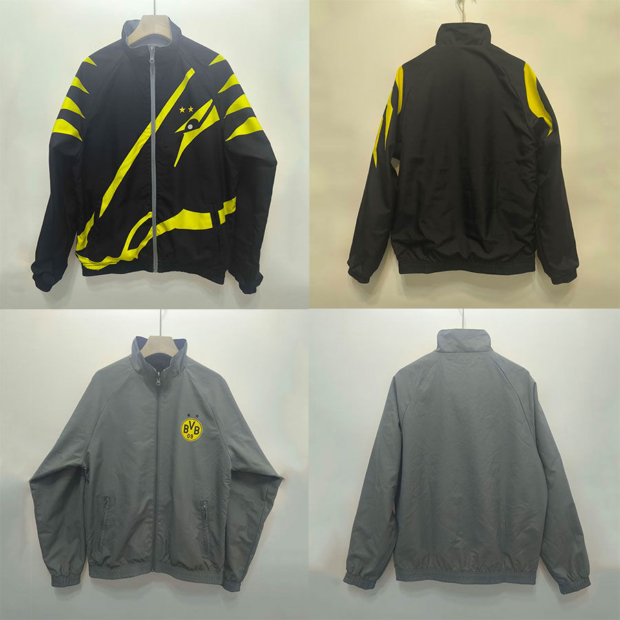 2425ドルトムントトレーニングスーツ外観服ジャージの男性用長袖の長袖のウィンドブレイットボールユニフォーム秋と冬のスタイル