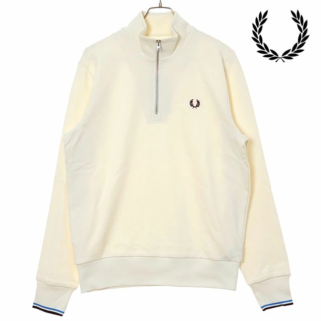 ハーフジップ スウェットシャツ [M3574-Z46] HALF ZIP SWEATSHIRT メンズ トップス トレーナー プルオーバー ECRU/COURTBLUE/OXBLOOD 正規取扱店