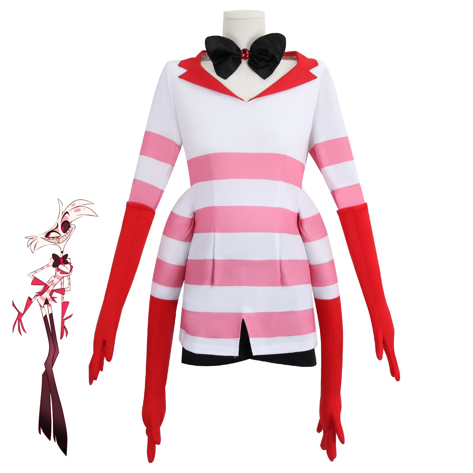 【人気爆売れ】地獄宿屋アンジェラcos コスプレ コスチュームアンジェラdustアンジェラ紅白ストライプスカートコスプレ