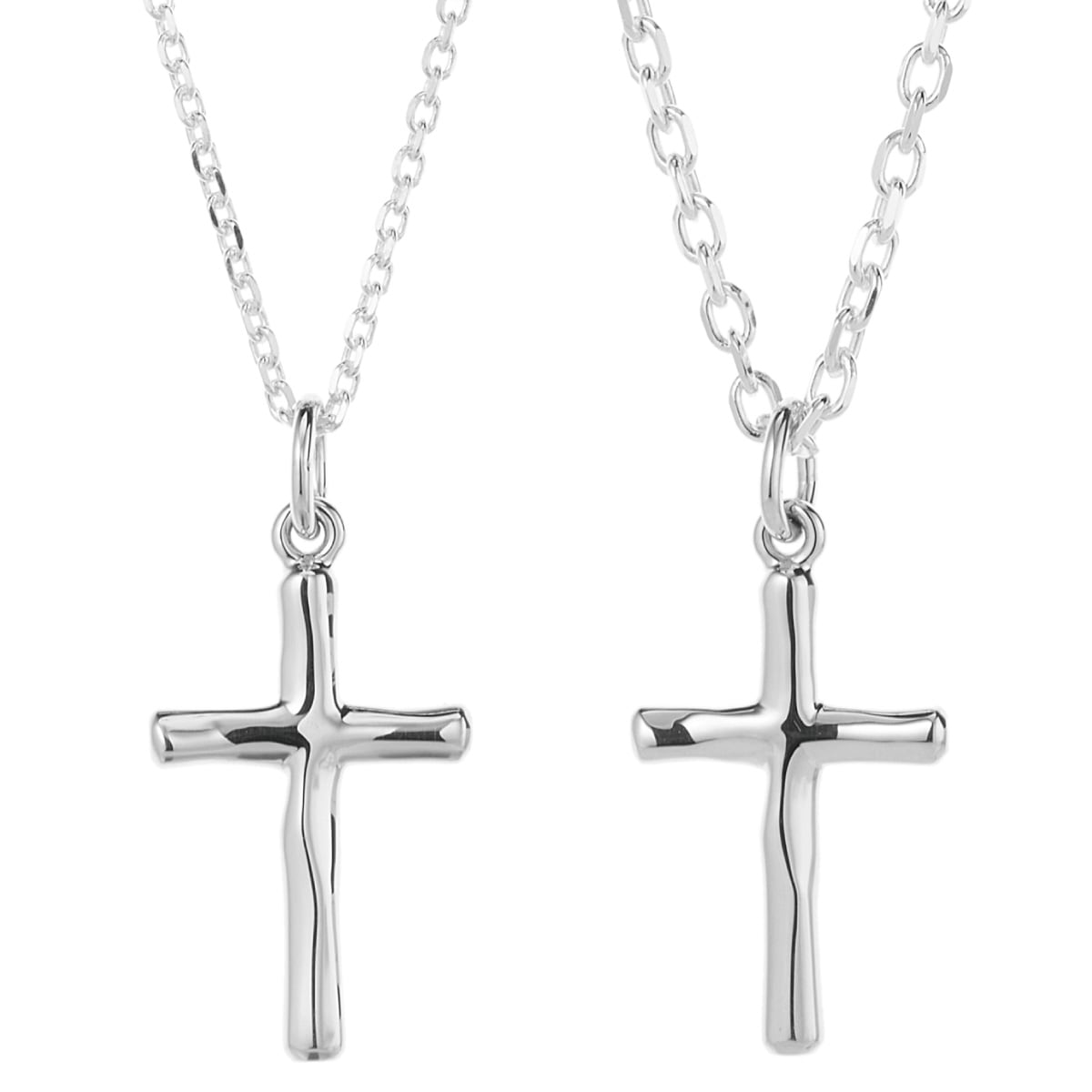ネックレス レディース メンズ シルバー925 十字架 クロス シンプル ツヤ 艶 アズキチェーン