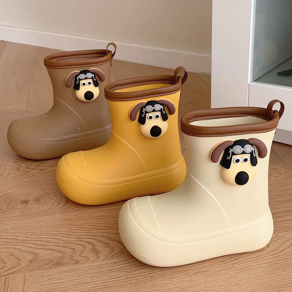 【雨季に新品が来た】レインシューズ 子供雨靴 かわいい子供雨靴夏漫画子犬滑り止め防水親子レインブーツ