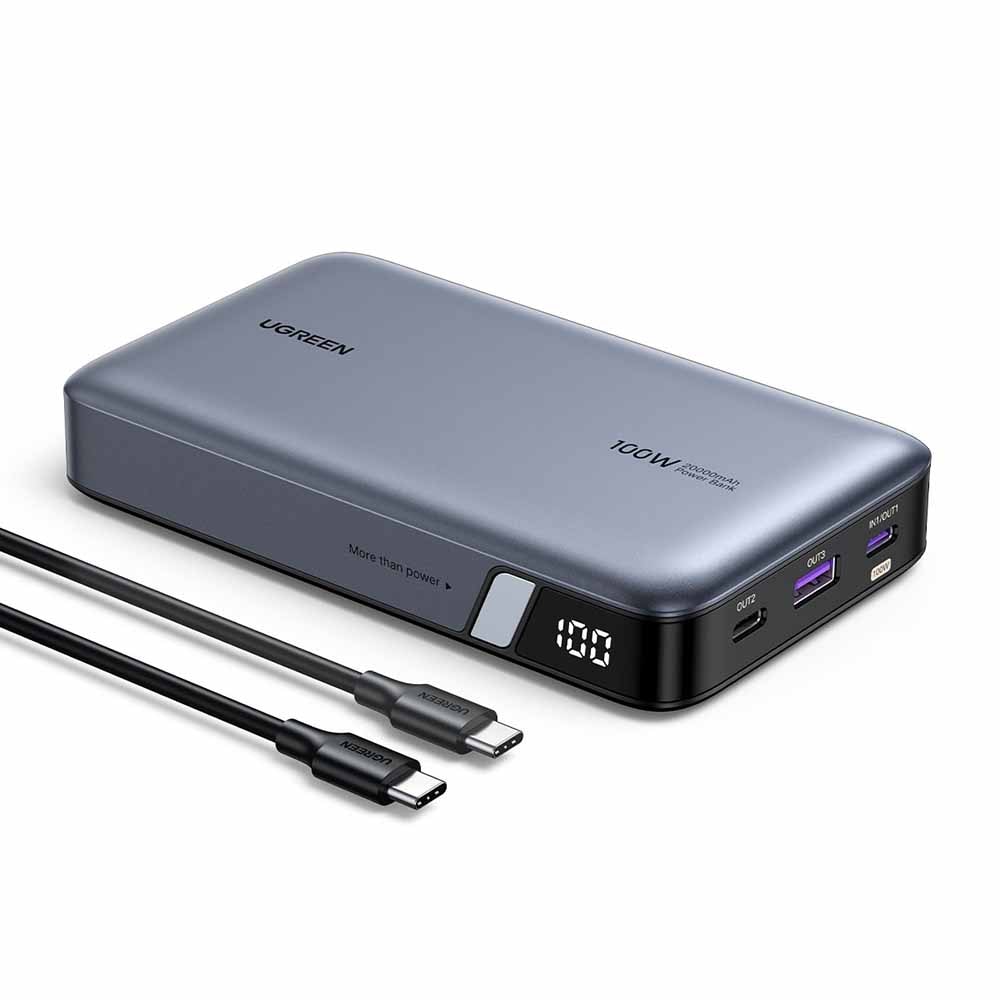 UGREEN（ユーグリーン） UGR-BY-000006 20000mAh 2Way 急速充電モバイルバッテリー 100W（グレー） UGRBY000006
