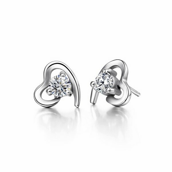 ピアス レディース S925 ロジウムコーティング キュービックジルコニア オープンハート LUPIS 6,160円