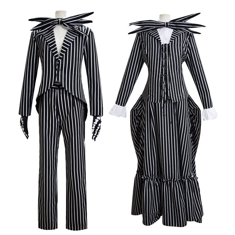 ナイトメアー・ビフォア・クリスマス コスプレ衣装 ジャック・スケルトン ジャック 男性 フルセット サリー コスプレ 男女兼用 クリスマス ハロウィン コスチューム