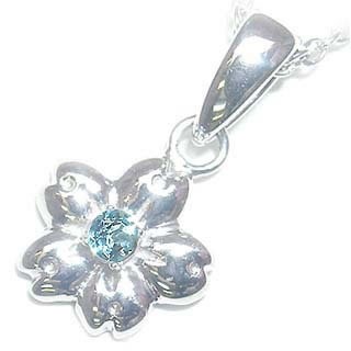 ( 11月誕生石 ) ブルートパーズペンダントネックレス（フラワーモチーフ）楽ギフ_包装