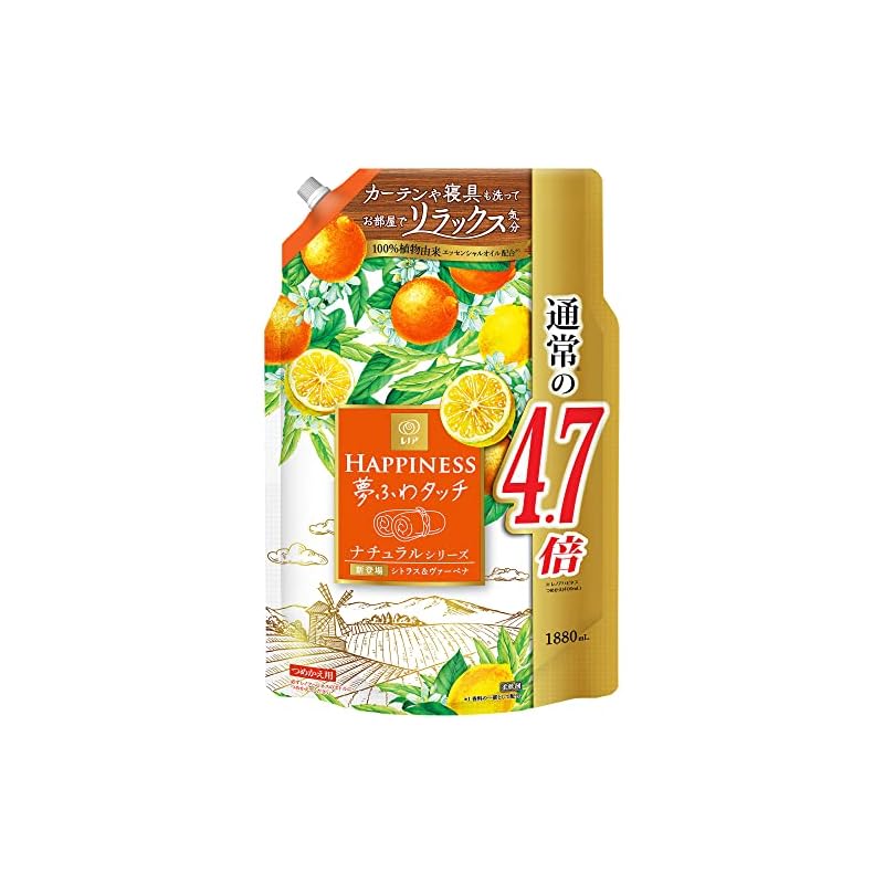 【即納】レノア ハピネス 夢ふわタッチ 柔軟剤 シトラス&ヴァーベナ 詰め替え 1,880mL[大容量] 5,676円
