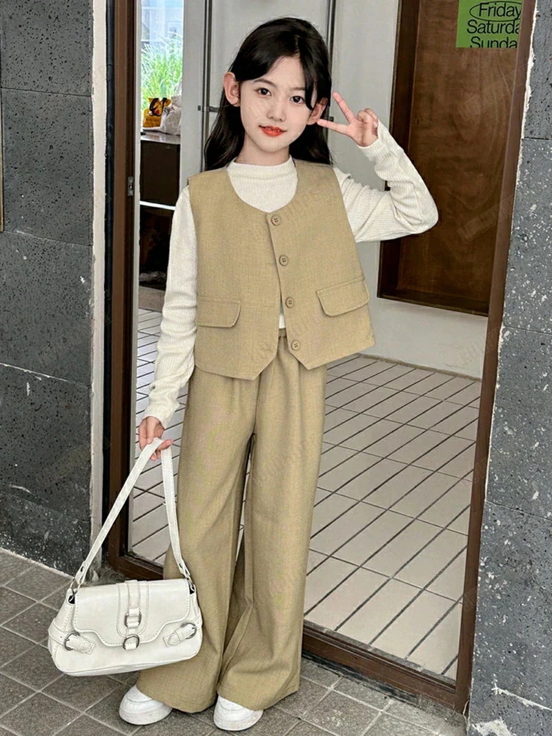 【新品3点セット】キャンペーン中子供スーツ フォーマル 卒業式 パンツスーツ 女の子 小学校 卒業服 子供服 セットアップ キッズ 3点セット チェック柄 入学式 可愛い 通学着
