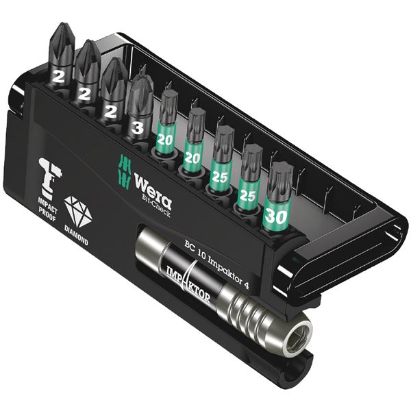 WERA ヴェラ 10点組 差込6.35mm インパクト ダイヤモンド ビットセット 057417 工具 ツール DIY 作業工具 道具