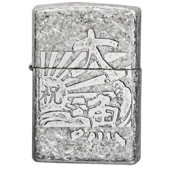 zippo ジッポーライター 和柄 漢字 大漁 タイリョウ　銀バレル エッチング