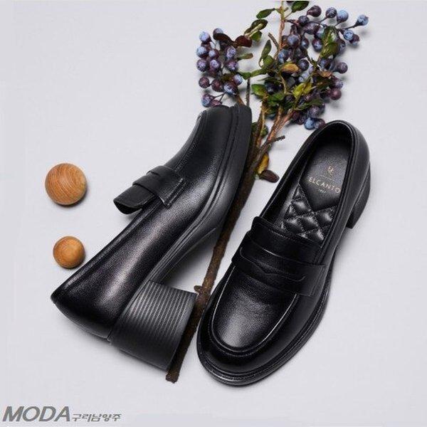 軽量クッションヒールローファーチャンキー女性ローファー2XWD43XD-GN