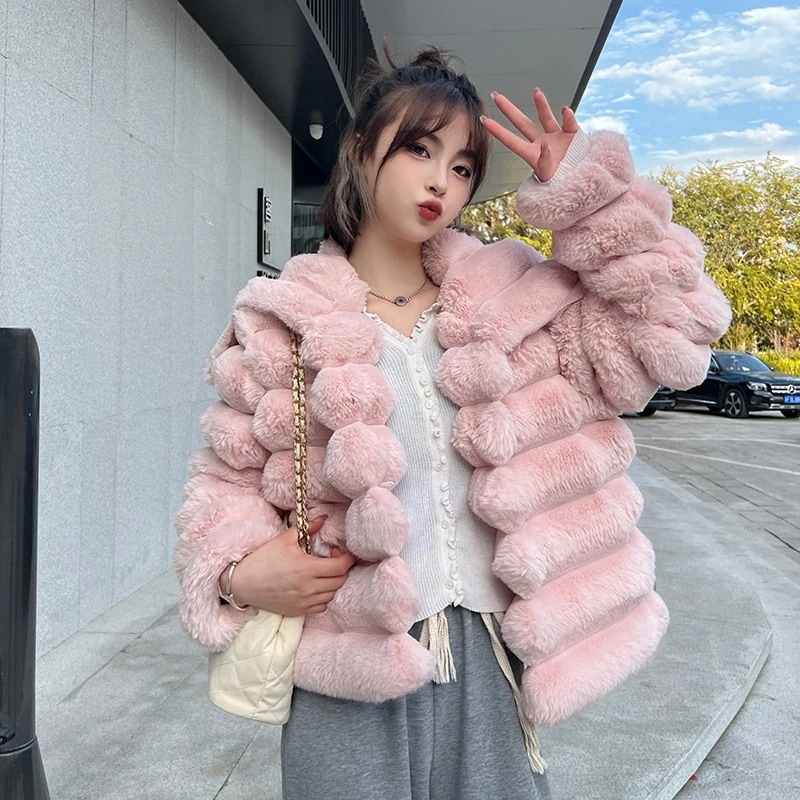 AWアウター冬の新作ファーコー今週は25%オフト エコファージャケット レディース 服フェイクウサギファー 綿入れ セミロング トップス コート