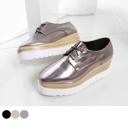 有名なブランド レディース オックスフォードシューズ プラットフォームシューズ 厚底 ベージュ シルバー ローファー ブラック 黒 おじ靴 レースアップ ローファー オプション2 235 Www Pulse Orange Cm