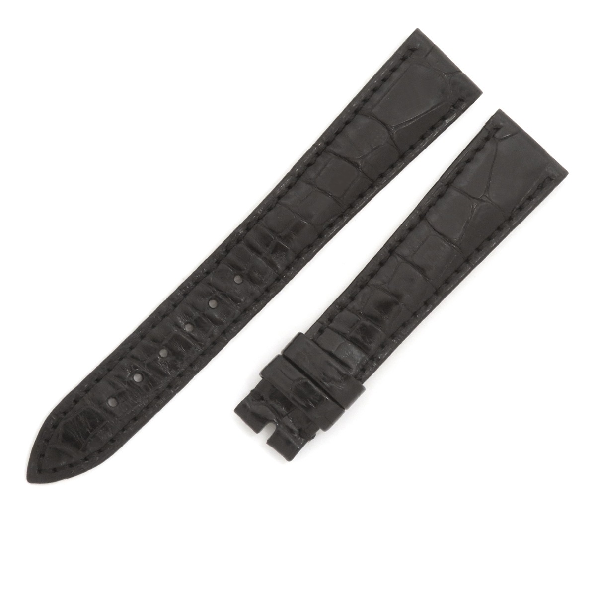 メンズ 新品同様 純正 クロコ レザー 本革 ベルト バンド 替え 予備 スペア ストラップ 18mm ブラック 黒 15,092円