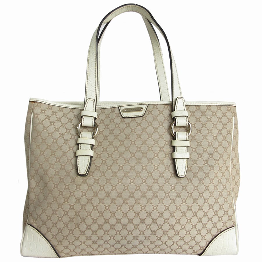 セリーヌ CELINE ハンドバッグ トートバッグ マカダム キャンバス/レザー ベージュ/オフホワイト レディース s0169a 13,350円