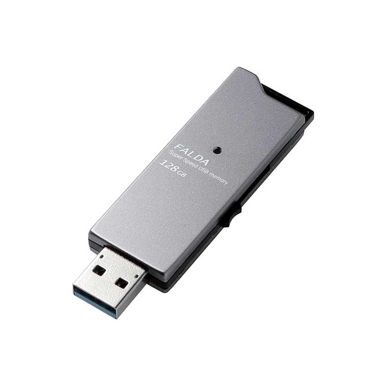 USBメモリ USB3.1(Gen1) 高速 210MB s 128GB アルミ素材 ブラック 1年保証 7,728円