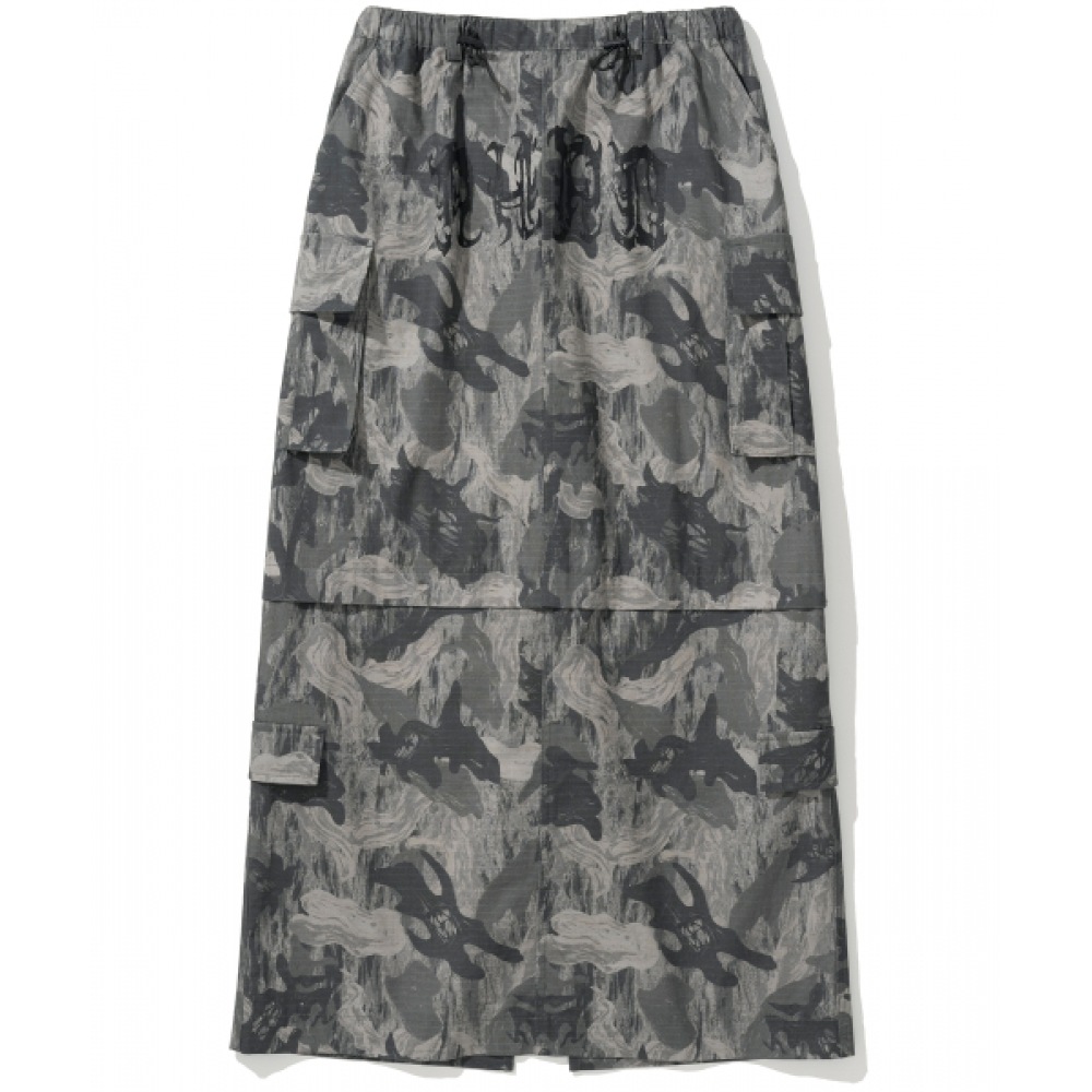 NOT4NERD W リップストップカーゴスカート-カモグレー