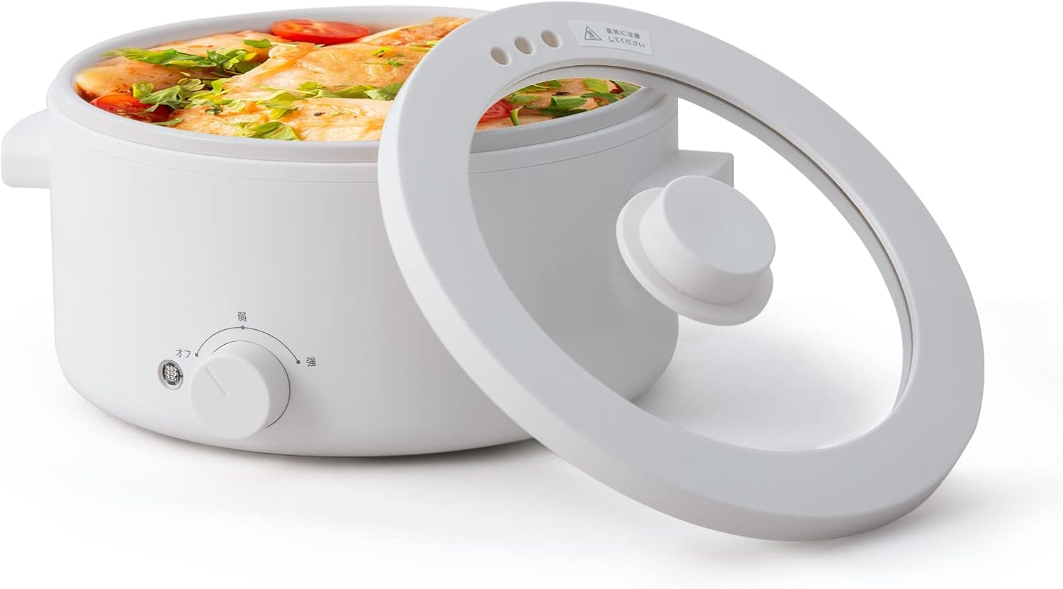 2L 電気ポット グリル鍋 電気 2人用 大容量 ステーキすき焼き炒め物用焦げ付き防止 一台多役(炒める/揚げる/焼く/蒸す/煮る/炊く) 多機能フライパン 温度調整機能 丸洗い可 ロングハンドル