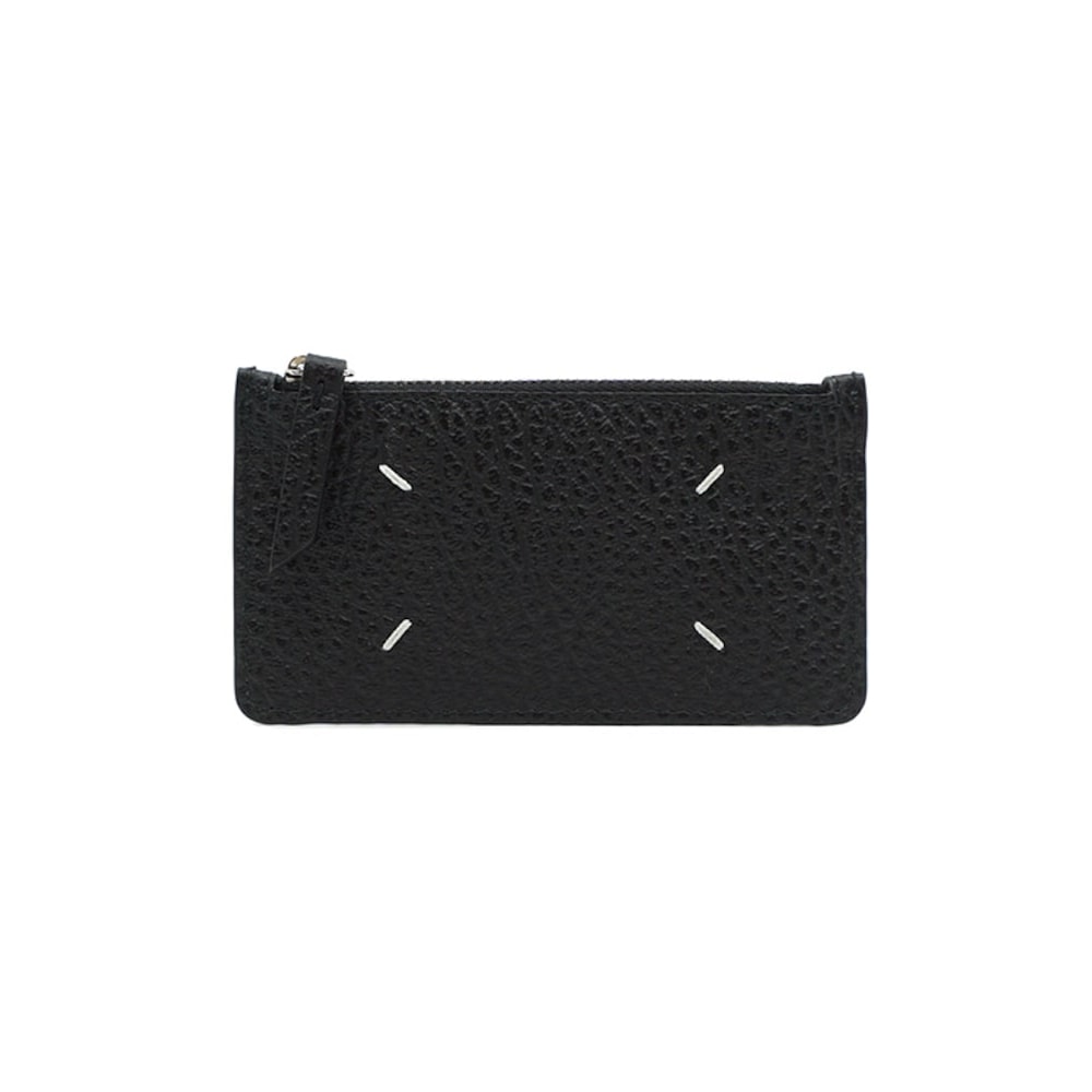 メゾンマルジェラメゾンマルジェラステッチレザージッパーカードホルダーブラック S56UI0143P4455T8013 QN95010596532