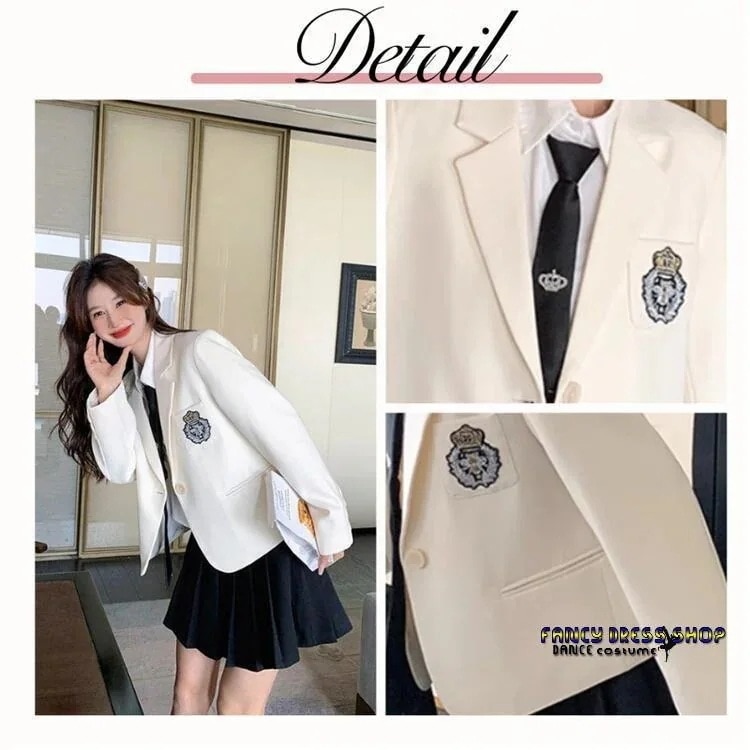ラケット陸上格闘技ダンス女子高生 女の子 夏 アウター 春 高校生 ブレザー スーツ 中学生 ホワイトフォーマルスーツ 白 大きサイズ 学生服 コート スクール 【制服標準装備】入学式 制服