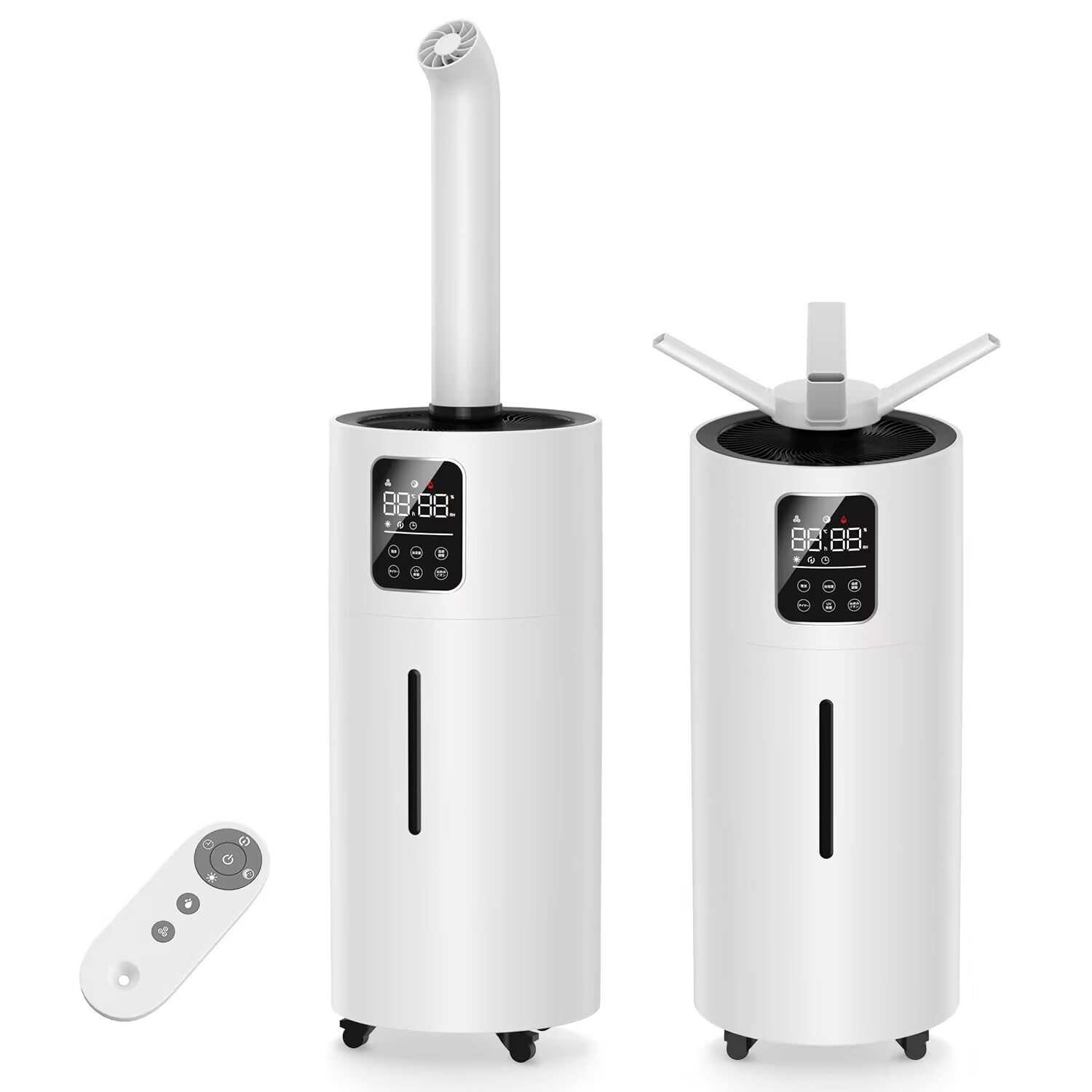 加湿器 大容量 業務用【28Lタンク&湿度コントロール&UVライト除菌】家庭用 120畳対応 2000ml/h高ミスト量 超音波タワー型 次亜塩素酸水対応 連続50時間稼働 12時間オフタイマー 2タ
