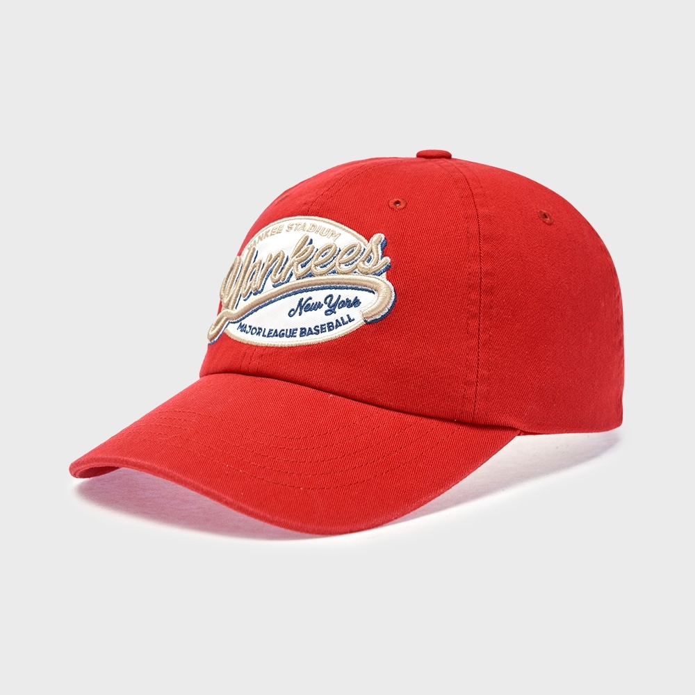 MLB ストリートオーバルカルシブアンストラクチャードボールキャップ NY (レッド)