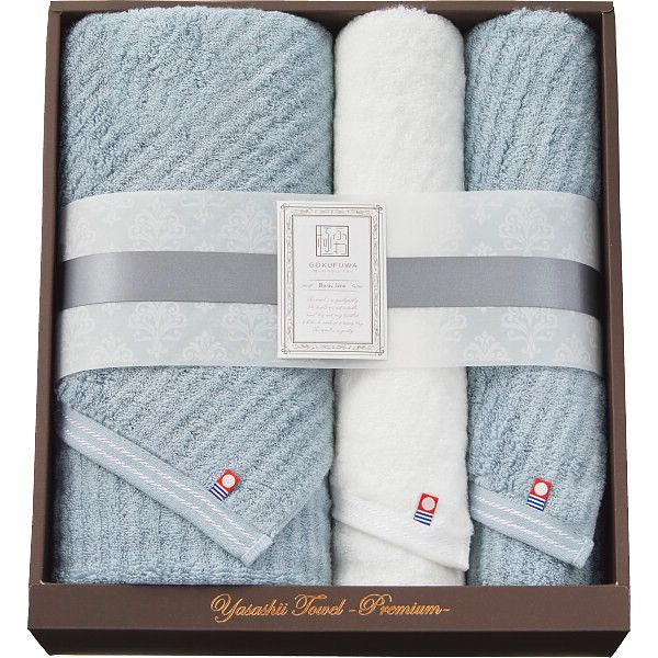 極ふわ やさしいたおる ベーシックライン ロングバス/フェイスタオルセット ライトブルー G-A