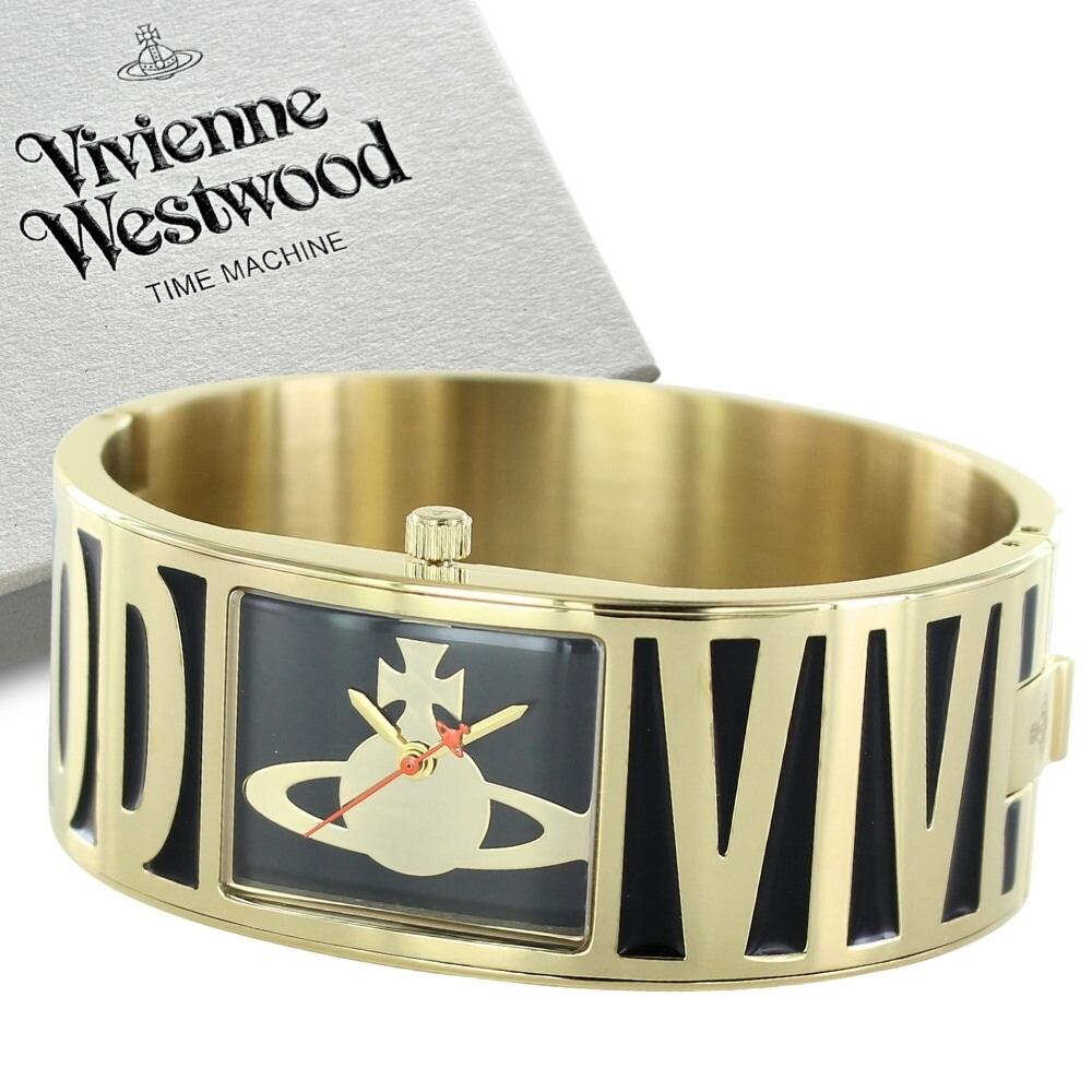 ヴィヴィアン ウエストウッド 腕時計 レディース バングルウォッチ ブラック ゴールド オーブロゴ ブランド かわいい おしゃれ 高級感 ギフト プレゼント Vivienne Westwood 時計