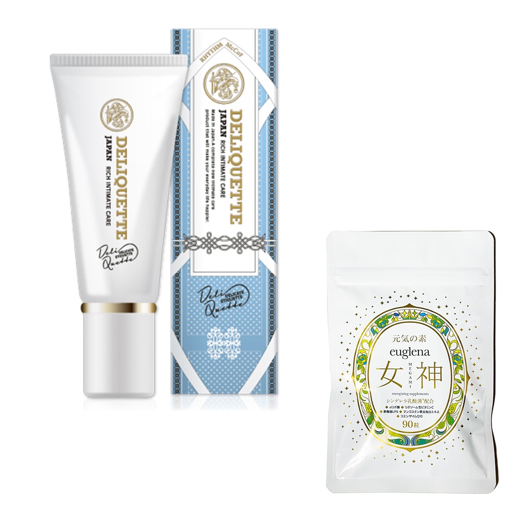 お得セットDELIQUETTE　デリケット　50g ＋ユーグレナ女神90粒　【正規品保証】 デリケートゾーンの乾燥予防におすすめの保湿ジェルデリケートケア