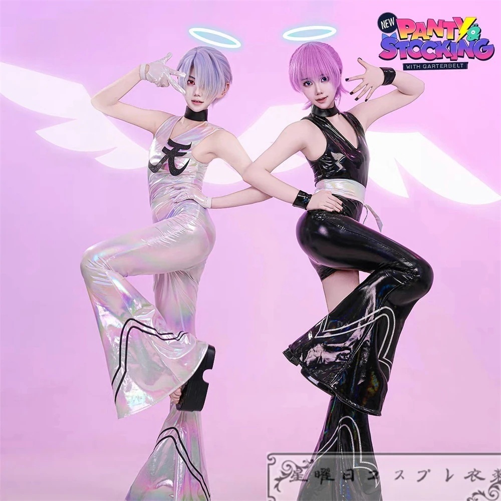パンティ&ストッキングwithガーターベルト 天使兄弟 ポリエステル ポリウレタン コスプレ衣装 コスチューム品質良い 店舗お勧め