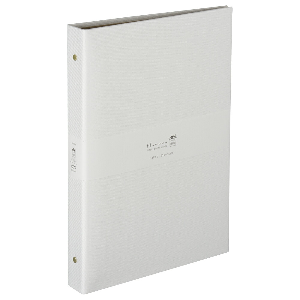 （まとめ買い）ハルマー バインダー式ポケットアルバム L判3段120枚 ホワイト A-HR3Y-201-W [x3]