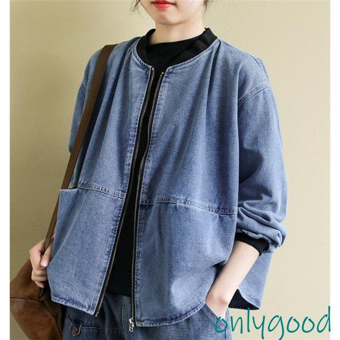 ジャケット レディース デニム ノーカラー Gジャン ミリタリー 春 コート カジュアル 4,879円