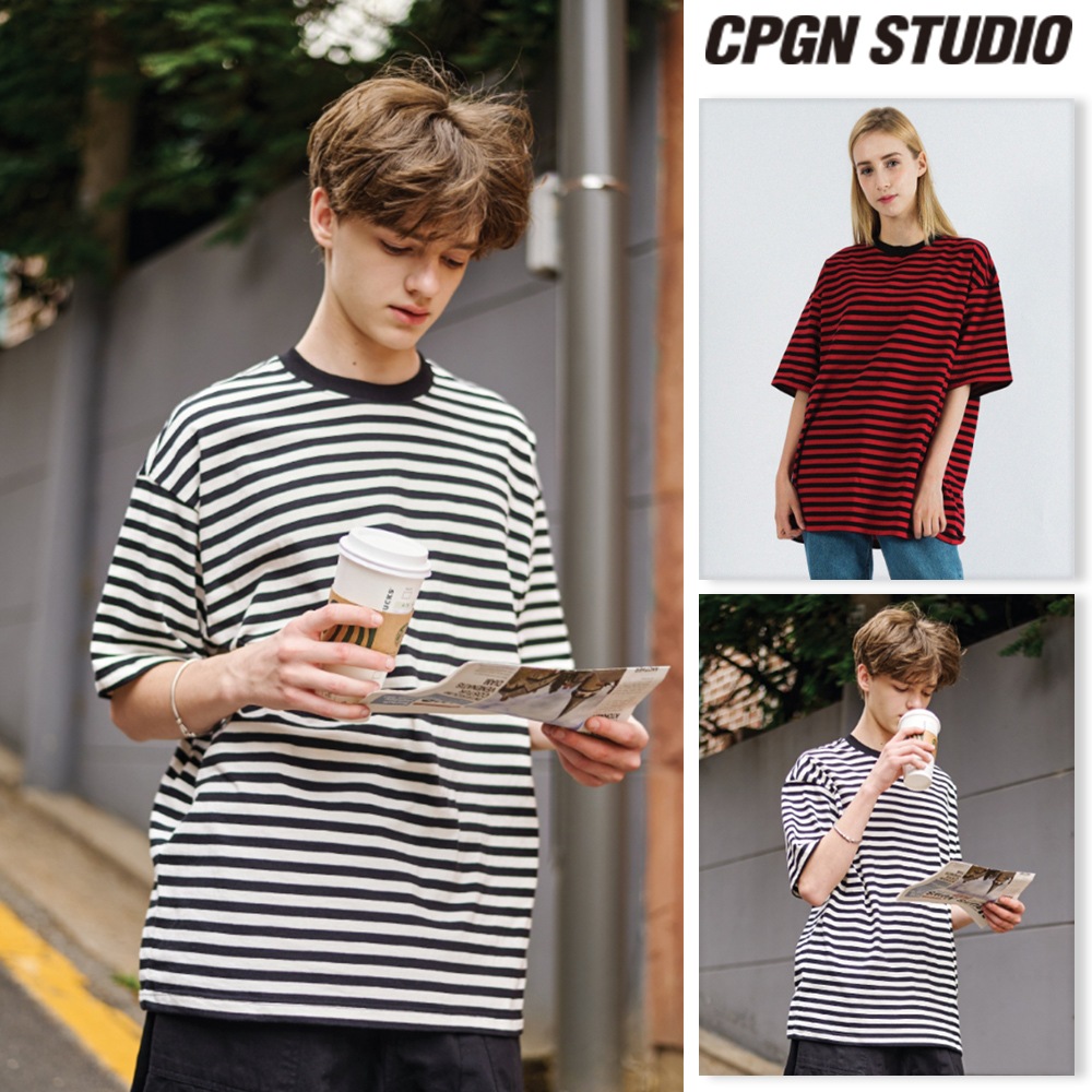 【CPGN STUDIO】Heavy Overfit  Marrer Short Sleeve CPGN STUDIO】 Heavy Overfit Border Short Sleeve T-shirt T