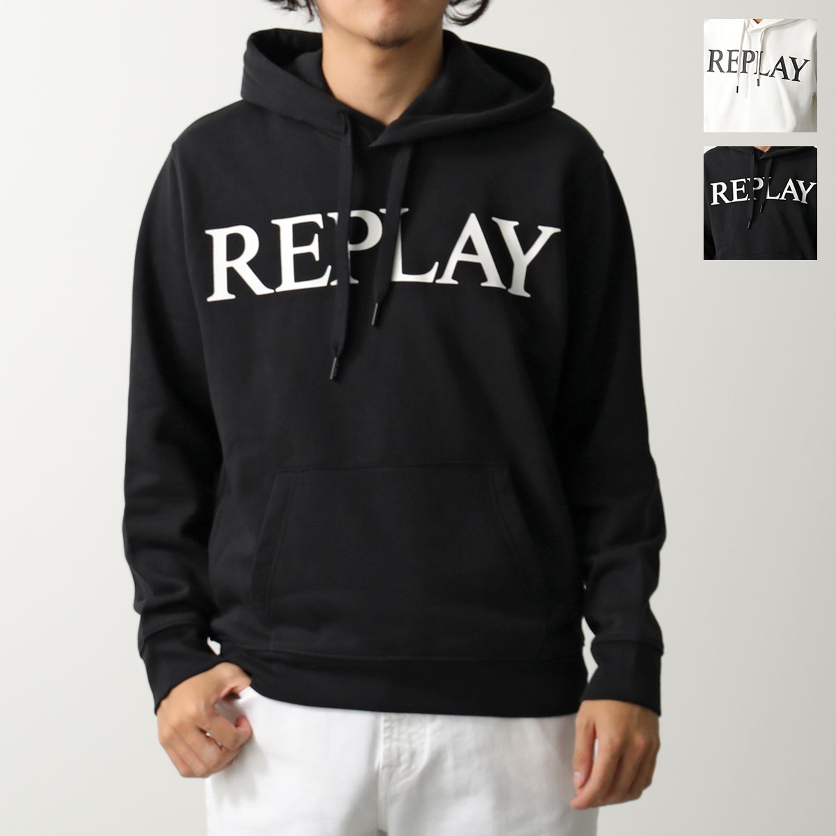 REPLAY リプレイ パーカー BRUSHED FLEECE ブラッシュ フリース M3104 23832 メンズ フーディー スウェット ロゴ 裏起毛 カラー2色