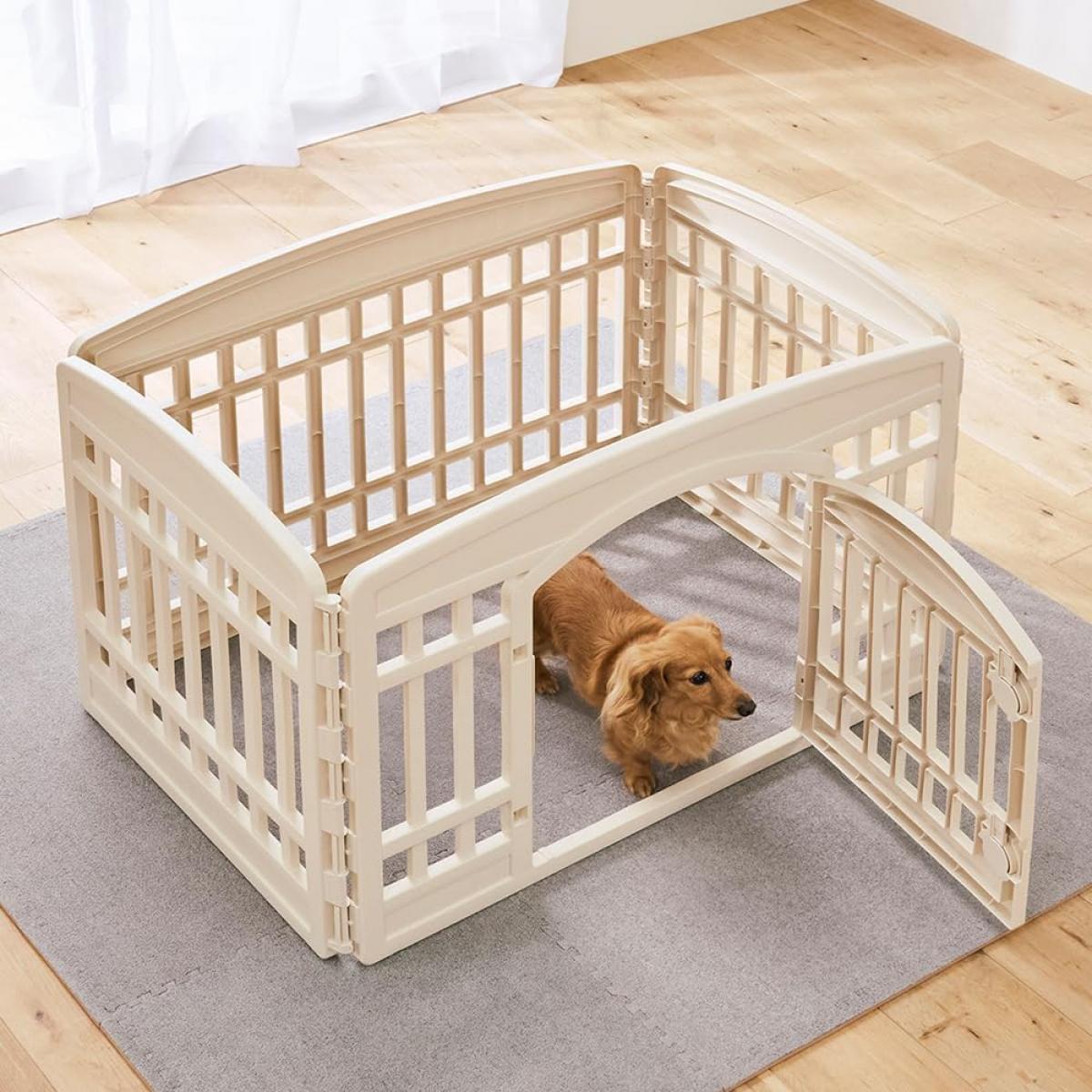 アイリスオーヤマ ペットサークル CI-6022 アイボリー Sサイズ 犬小屋 ケージ サークル 折りたたみサークル フェンス ドッグハウス