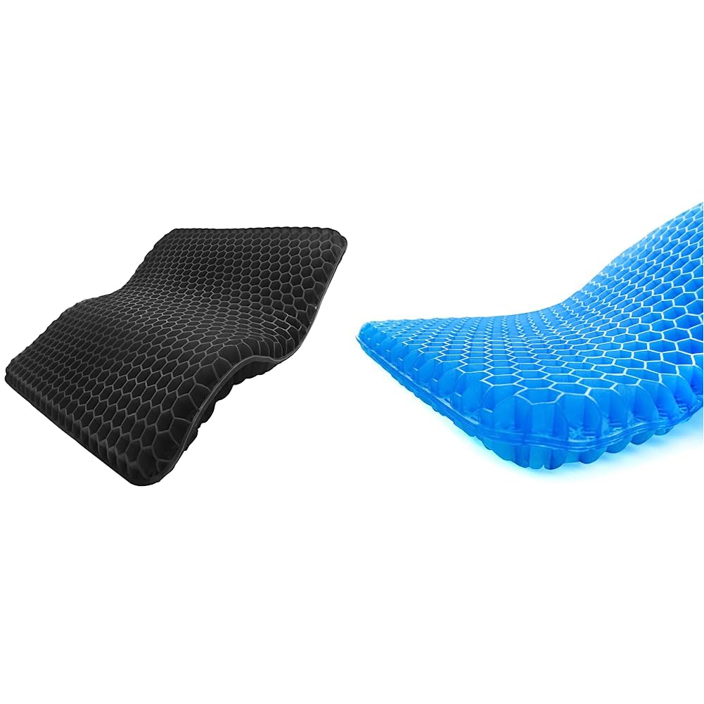 チチロバ ゲルクッション 特大 クッション 座布団 【スペシャルビッグサイズ】 カバー付き ZD-03-H ブラック 44×47×3.5cm & ゲルクッション 無重力 クッション 22351