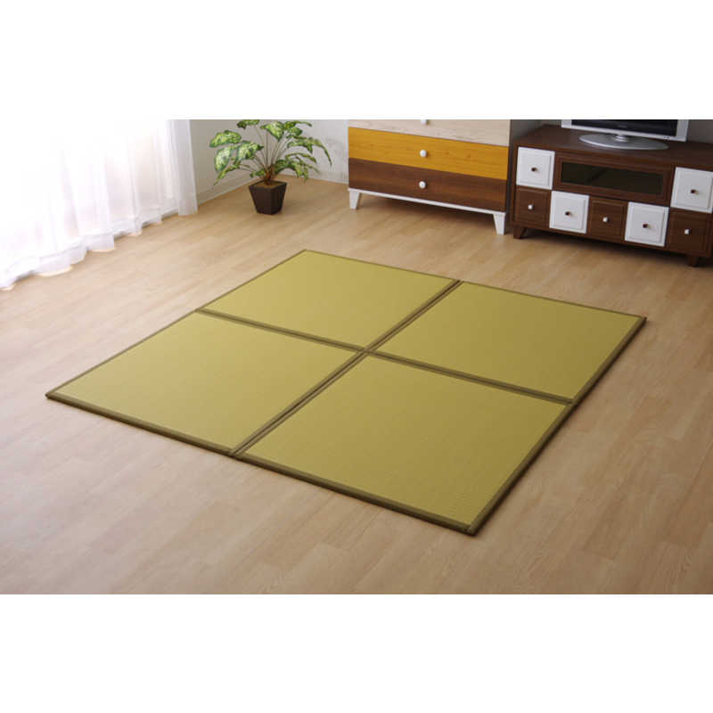 イケヒコ　ユニット畳　スカッシュBE U畳 4枚セット（／82×82×1.7cm／連結ジョイント付き）