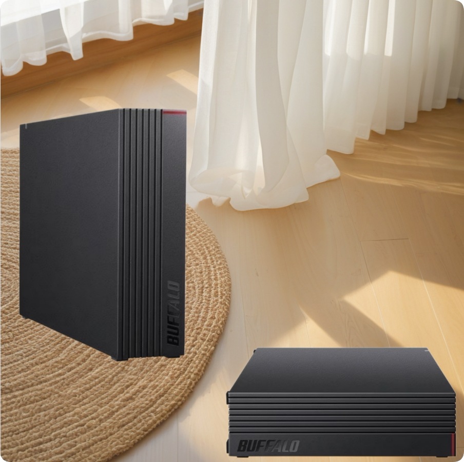 外付けハードディスク HD-CD-Aシリーズ 8TB USB 3.2（Gen 1）/3.1（Gen 1）/3.0/2.0 衝撃吸収設計 縦置き/横置き対応 ブラック HD-CD8U3-BA