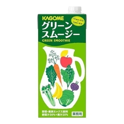 カゴメ ホテルレストラン用 グリーンスムージー 1L×6本（業務用 レストラン用 大容量）