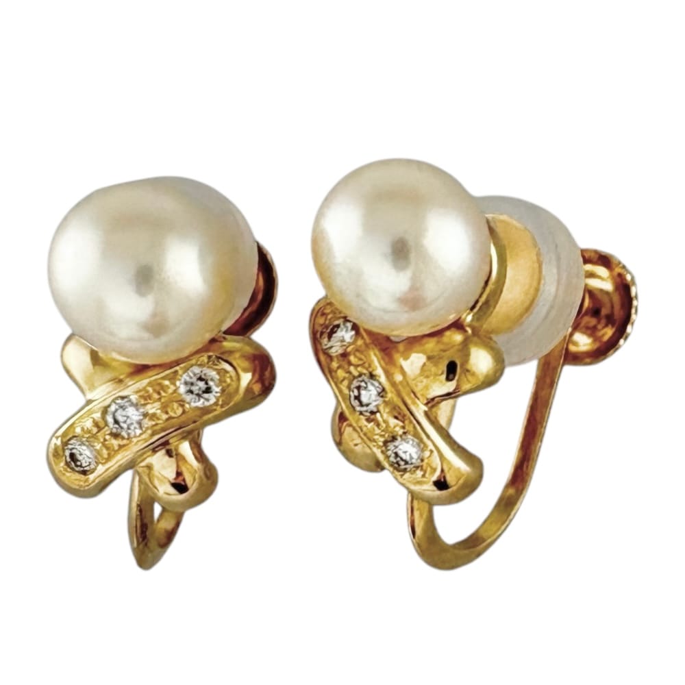 タサキ イヤリング 18金 K18イエローゴールド パール TASAKI 中古 美品