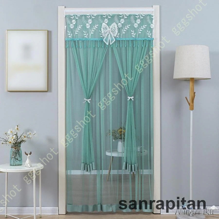 【新品現品】レース おしゃれ 植物 涼夏 のれん 柄 間仕切りカーテン 間仕切り 虫よけ エレガント ロング マジックテープ カフェカーテン 明るい ナチュラル 柔らかい 断熱