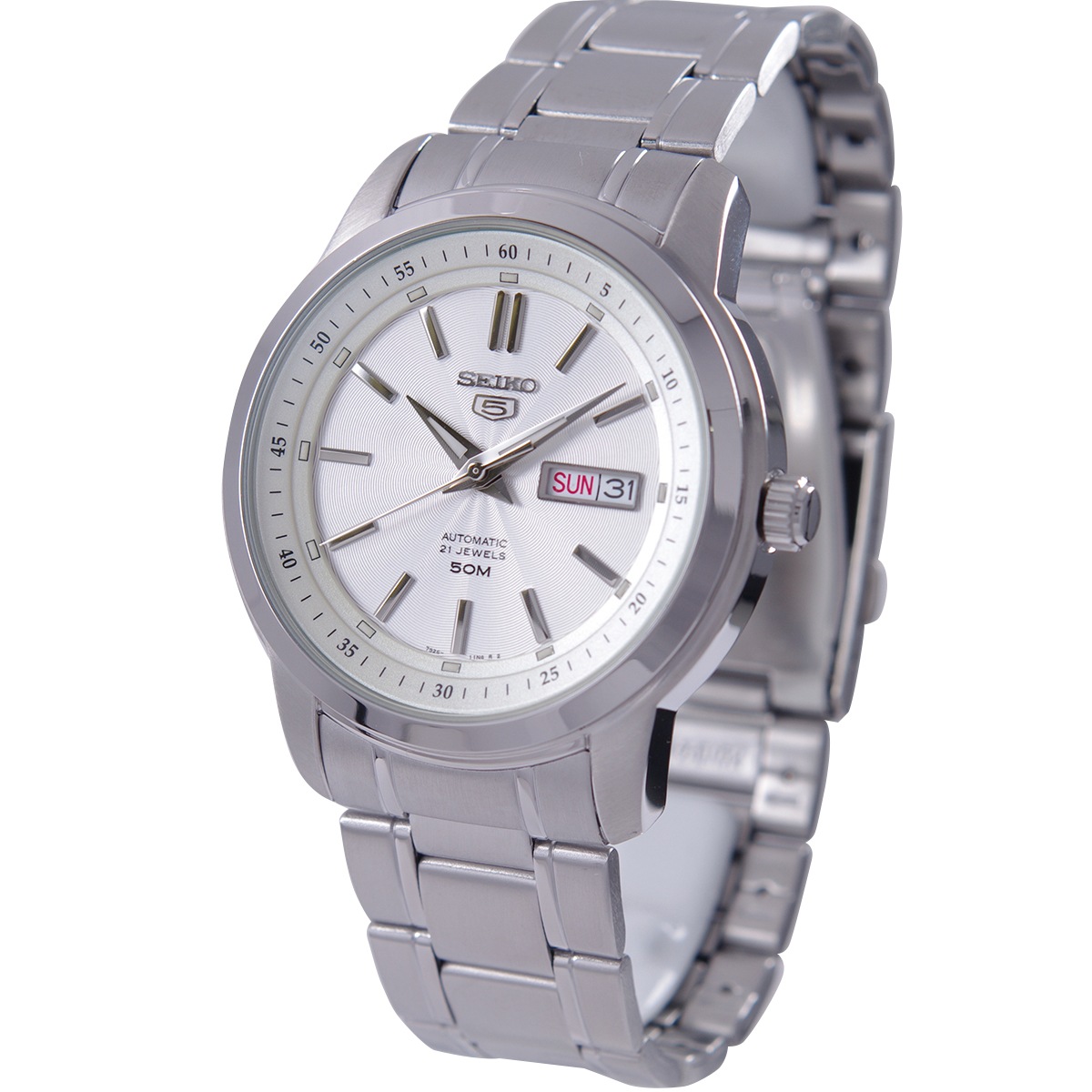 SEIKO5 機械式 自動巻き ホワイト 海外モデル メンズ SNKM83K1 腕時計