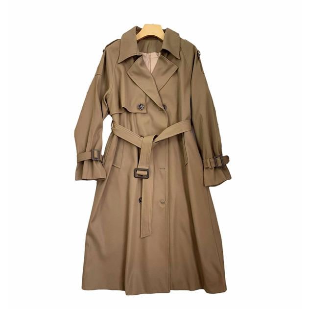 ステンカラーコートレディースロングコートスプリングコート折り襟スタイリッシュアウターゆったり春物カジュアル上品通勤無地高級感