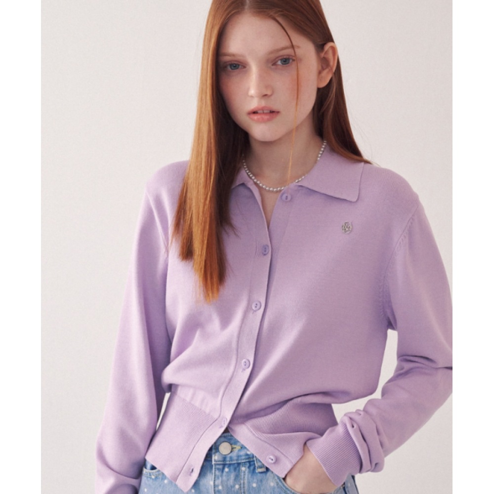 ロンロンカラーベーシックニットカーダントソフトパープル