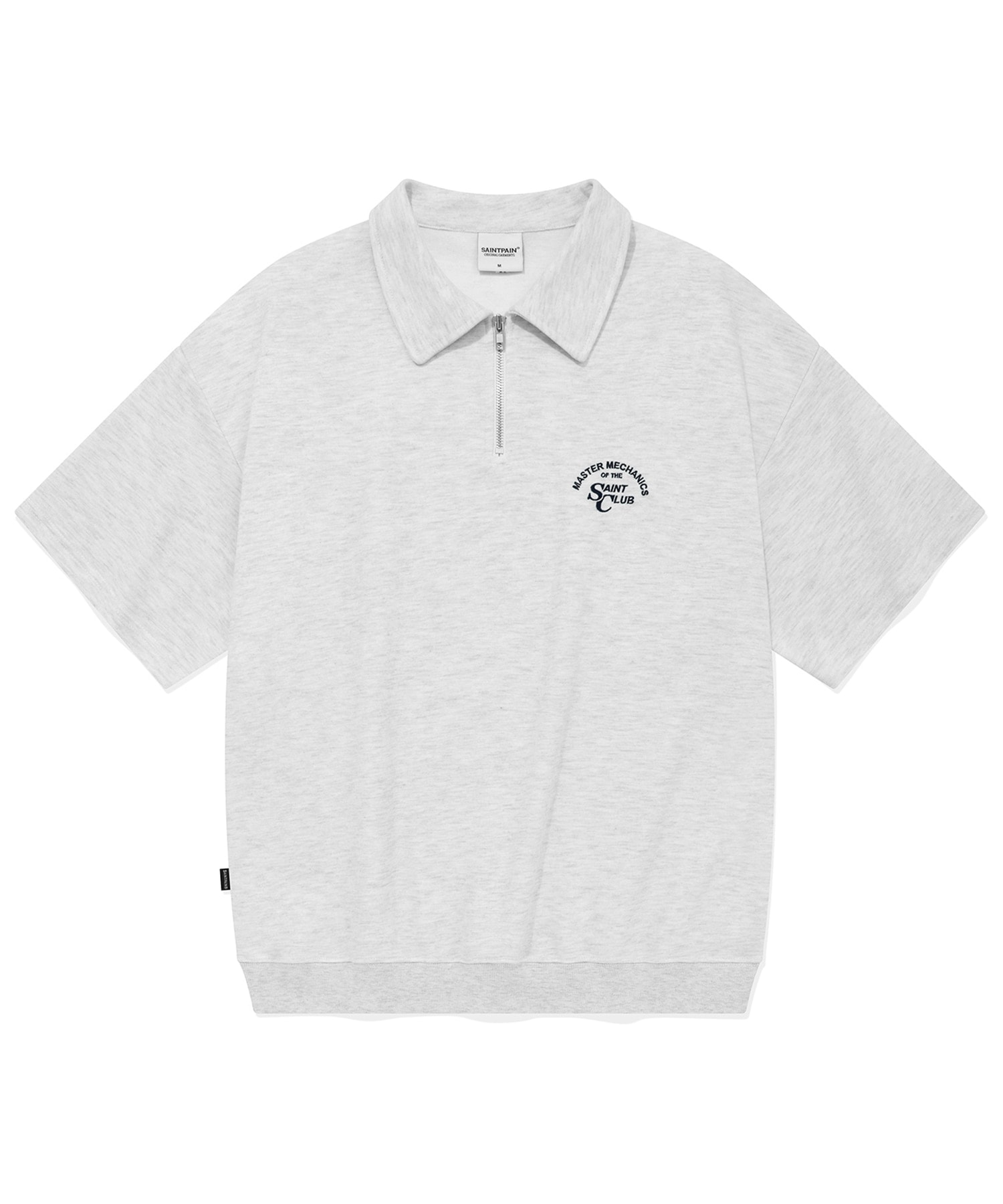 SP Emblem Collar Sweat Short Sleeve T-Shirt-Ash Melange